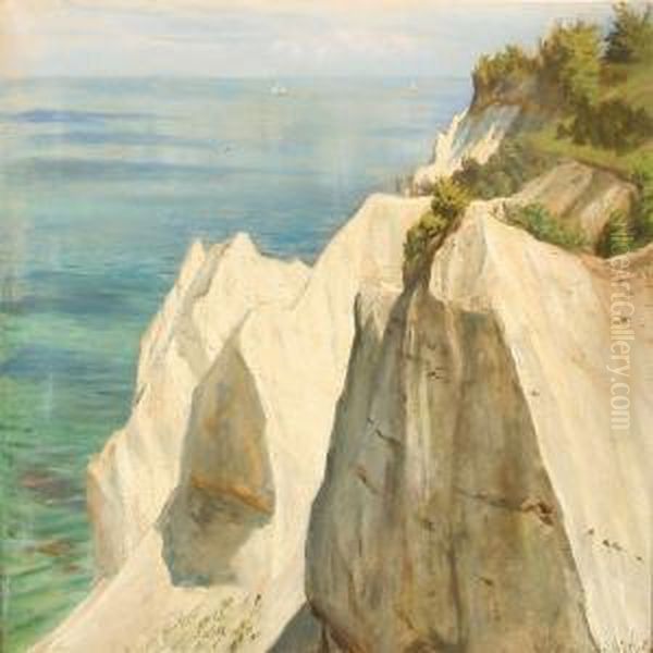 View From Thecliffs Of Mon, Denmark Oil Painting by Johan Ulrik Bredsdorff