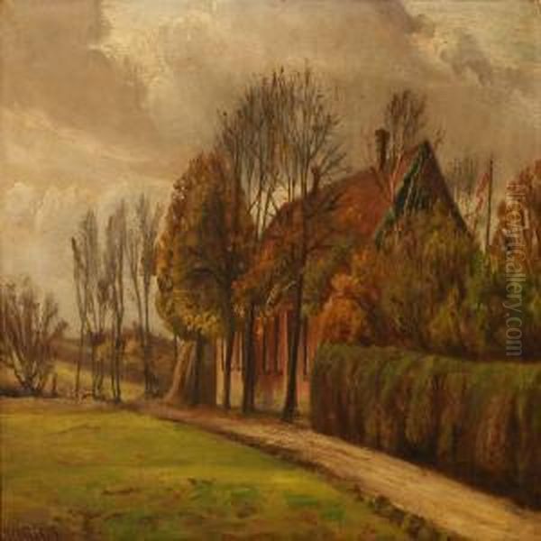 Autumn Day At The Country Oil Painting by Johan Ulrik Bredsdorff