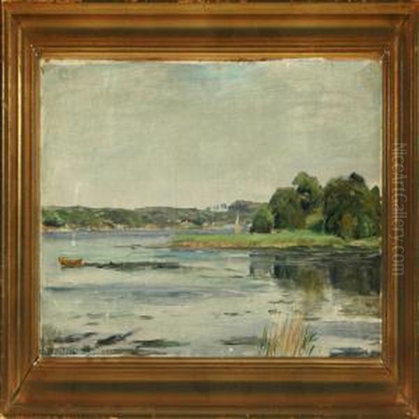 Inlet Scenery Oil Painting by Johan Ulrik Bredsdorff