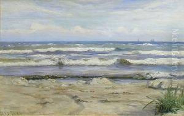 Marine, Bord De Mer Oil Painting by Johan Ulrik Bredsdorff