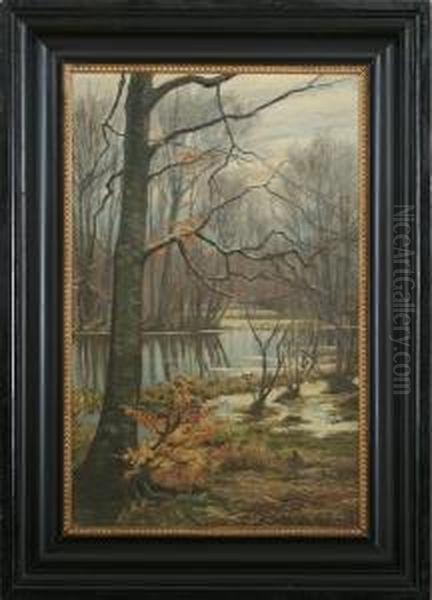 Tidligt Foraar Bidstrup Hegn Oil Painting by Johan Ulrik Bredsdorff