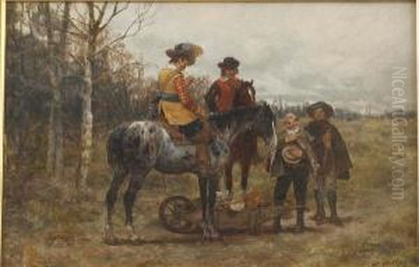 Travellers Oil Painting by Heinrich Breling