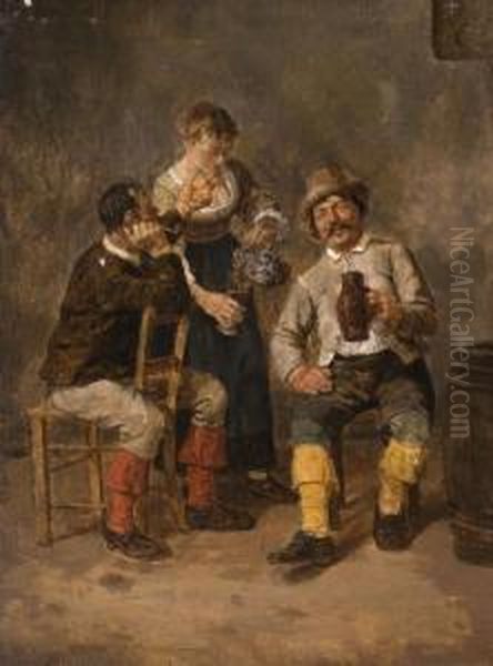 Inneres Einer Wirtsstube Oil Painting by Heinrich Breling