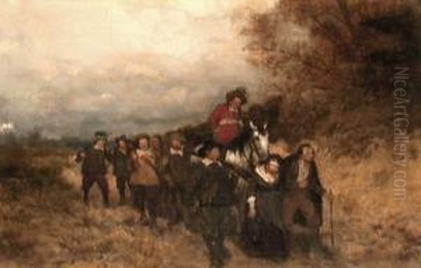 Fanger Og Fangevoktere I Landskap Oil Painting by Heinrich Breling