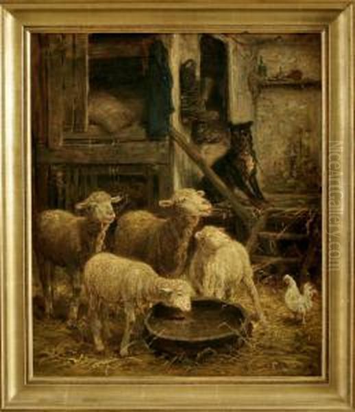 Imschafstall Oil Painting by Albert Heinrich Brendel