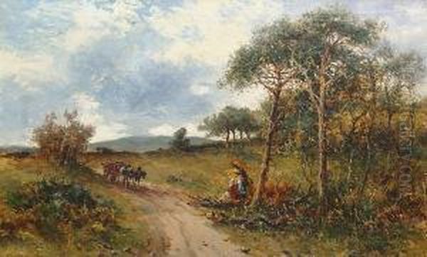 On The Way To Market 'c Brennir' (lower Left) Oil Painting by Carl Brennir