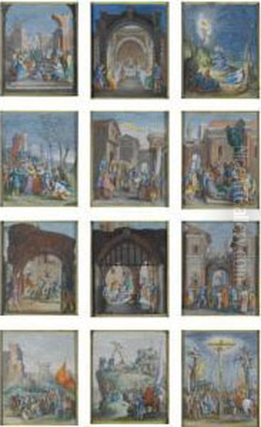 Twelve Scenes From The Passion Oil Painting by Friedrich The Elder Brentel