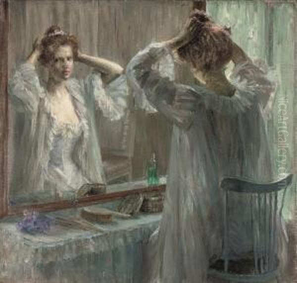 La Toilette Oil Painting by Marie Louise Catherine Breslau