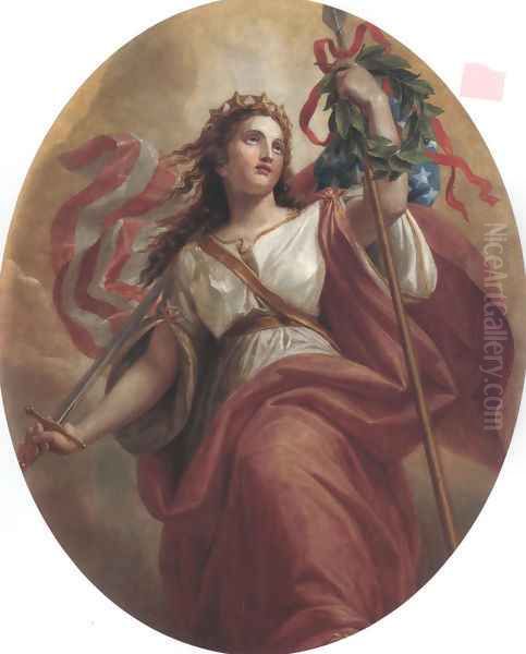 Liberty 1869 Oil Painting by Constantino Brumidi