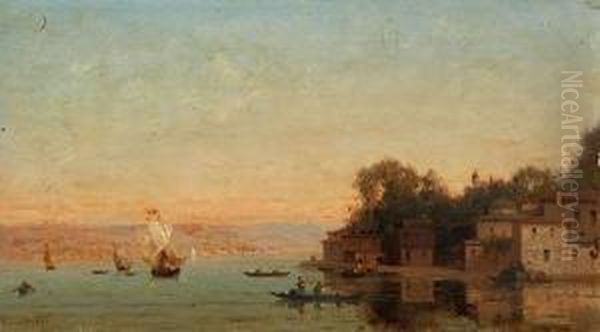 Vue Du Bosphore Oil Painting by Fabius Germain Brest