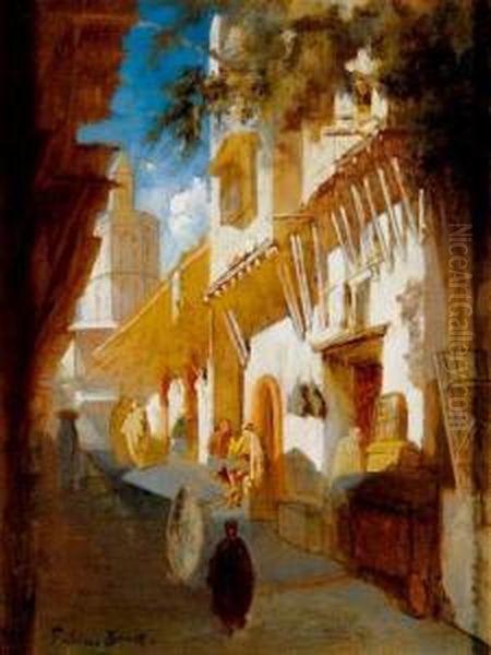 Ruelle Animee A Constantinople Oil Painting by Fabius Germain Brest