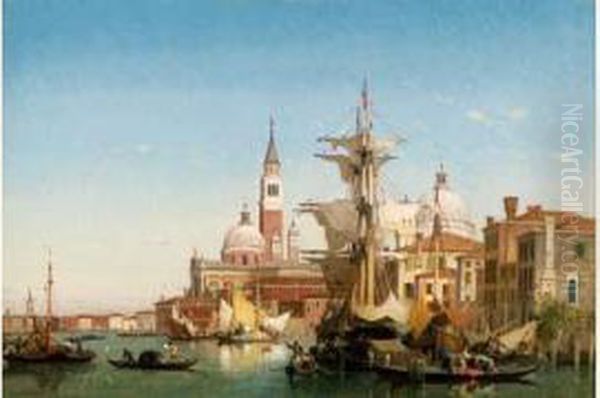 Lagune A Saint-georges, Venise Oil Painting by Fabius Germain Brest