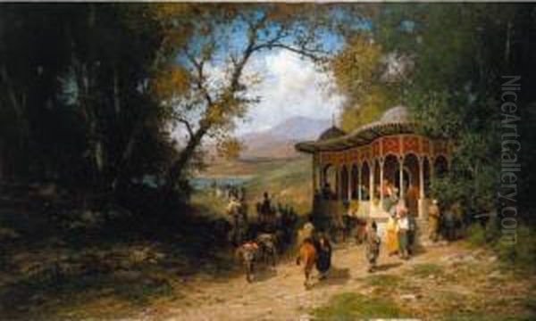 Kief Sur La Route De Kerrassunde A Amassia (asie-mineure) Oil Painting by Fabius Germain Brest