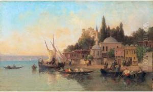 Vue Du Bosphore Oil Painting by Fabius Germain Brest