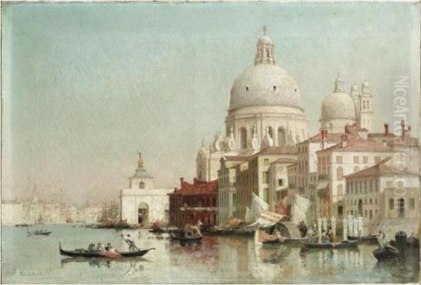 Venise, La Salute Sur Le Grand Canal Oil Painting by Fabius Germain Brest