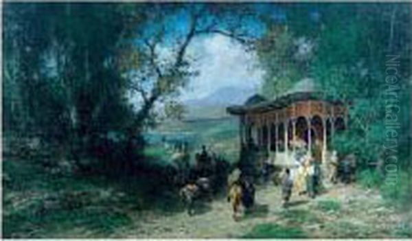 Sur La Route De Kerrassunde A Amassia Oil Painting by Fabius Germain Brest