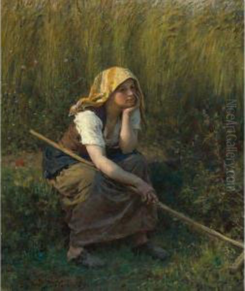 Summer Oil Painting by Jules Breton