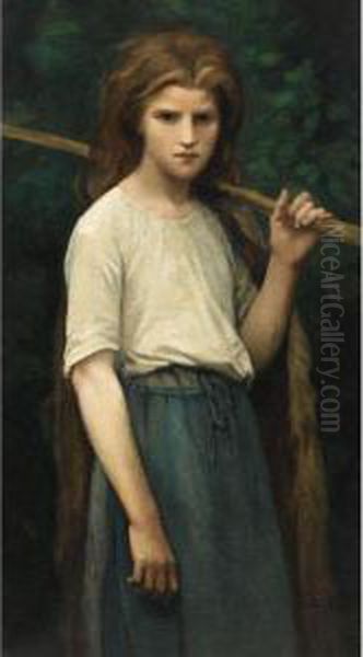 The Shepherdess Oil Painting by Jules Breton