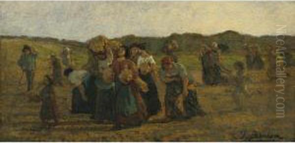 Study For Le Rappel Des Glaneuses Oil Painting by Jules Breton