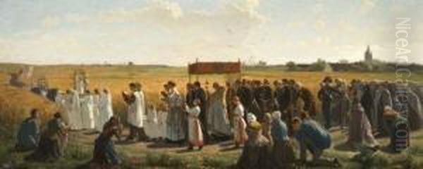 La Benediction Des Bles Dans L'artois Oil Painting by Jules Breton