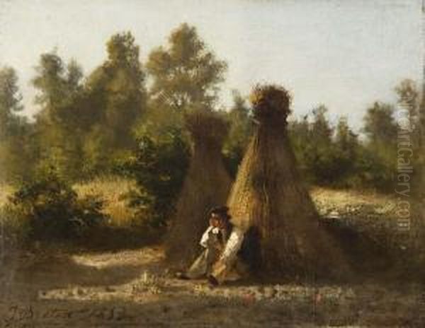 Siesta Auf Dem Feld Oil Painting by Jules Breton