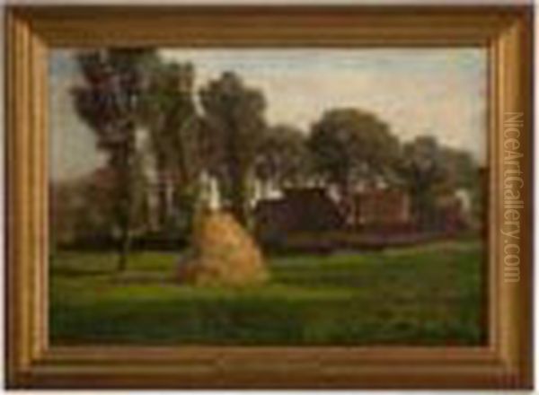 Le Meule A Courrieres Oil Painting by Jules Breton