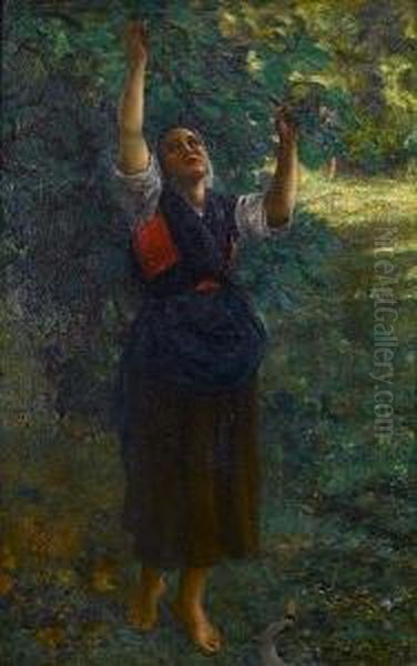 Cueilleuse De Figues Oil Painting by Jules Breton