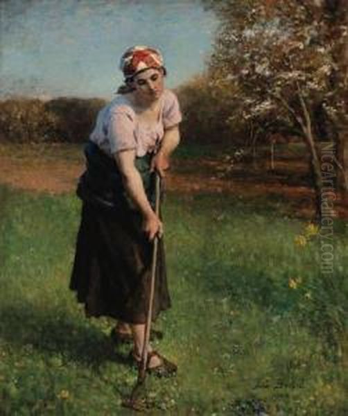 Printemps (springtime) Oil Painting by Jules Breton