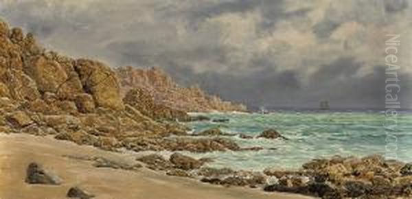 Port Gwarra, Cornwall Oil Painting by John Edward Brett