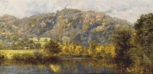 Autumn Gold, Betws-y-coed' (lower Left) Oil Painting by John Edward Brett