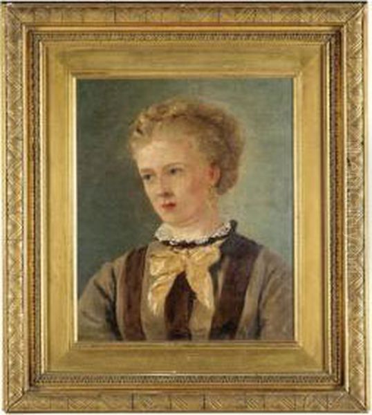 Portrait Of Mary Brett Oil Painting by John Edward Brett