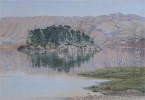 Perfect Calm, The Froechlin, Loch Lomond Oil Painting by John Edward Brett