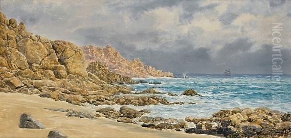 Porth Gwarra, Cornwall Oil Painting by John Edward Brett