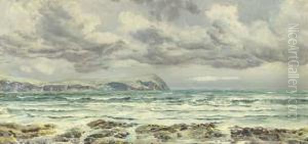 Dinas Head From Navigation Beacons, Newport Sands Oil Painting by John Edward Brett