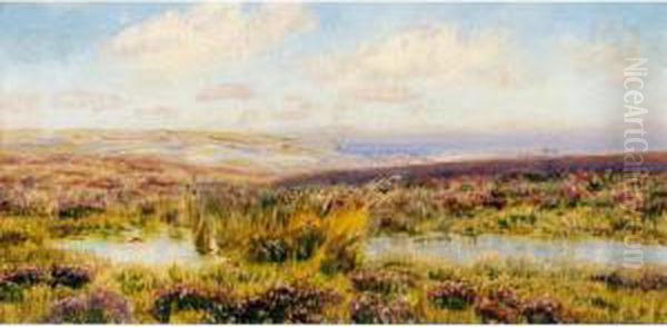 Sketch Of Fylingdales Moor Oil Painting by John Edward Brett