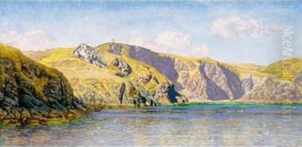 Coast Scene With Calm Sea Oil Painting by John Edward Brett