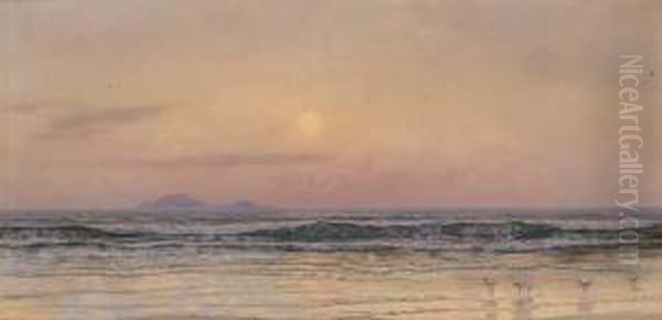 Sunset, Low Tide Oil Painting by John Edward Brett