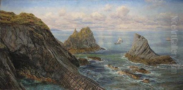 A Coastal Landscape Oil Painting by John Edward Brett