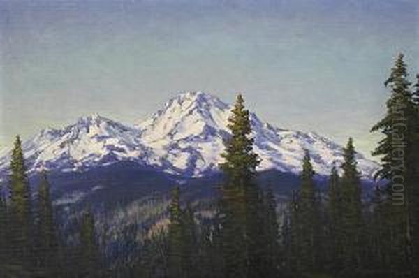 A View Of Mt. Shasta Oil Painting by Henry Joseph Breuer