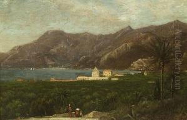 View Of Italian Port Oil Painting by James Renwick Brevoort