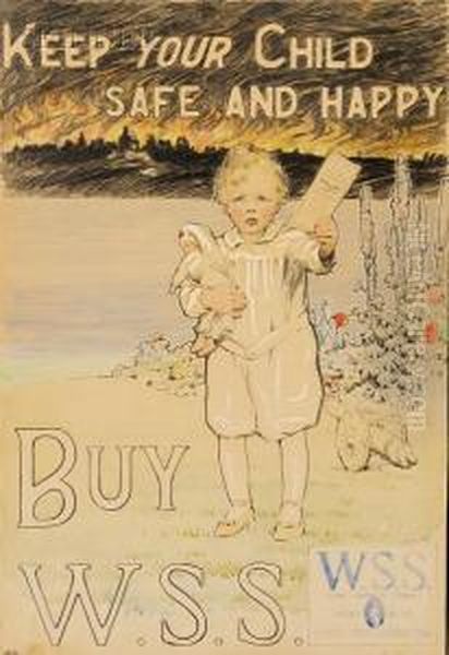 Keep Your Child Safe And Happy...buy W.s.s. Oil Painting by Anna Richards Brewster