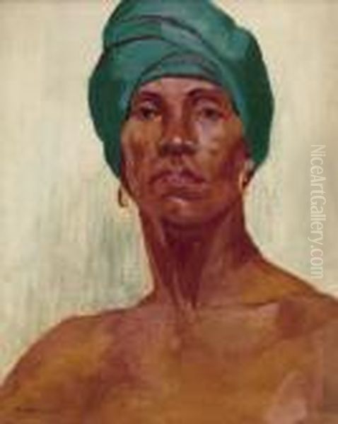 Man With A Turban Oil Painting by Anna Richards Brewster