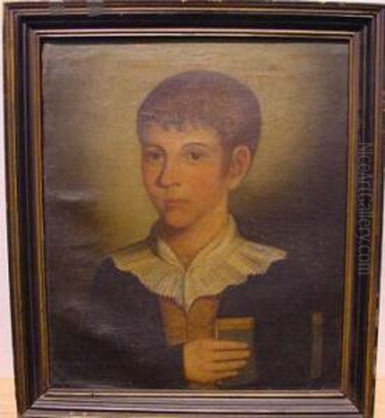 Portrait Of A Boy Holding A Book Oil Painting by John, Brewster Jnr.