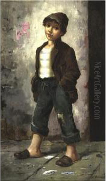 Gavroche Oil Painting by Francois Xavier Bricard