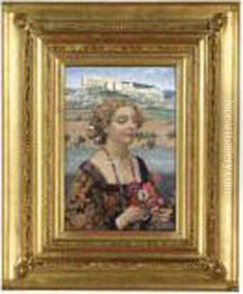 Petrarch's Laura At Avignon Oil Painting by Eleanor Fortescue Brickdale