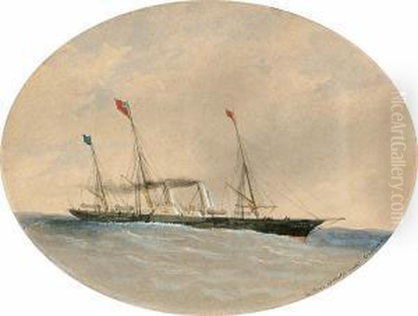 The Prince Of Wales's Yacht 'osborne' Oil Painting by Sir Oswald Walter Brierly