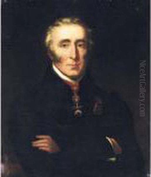 Portrait Of Arthur Wellesley, Duke Of Wellington Oil Painting by Henry Perronet Briggs