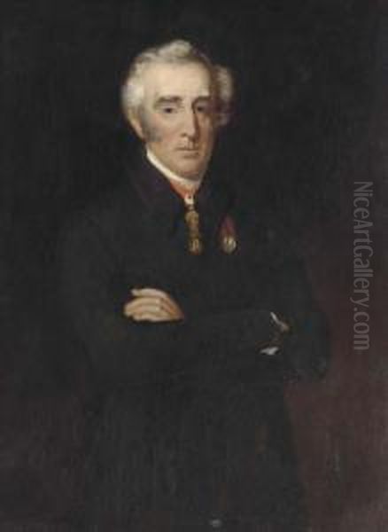 Portrait Of Arthur Wellesley Oil Painting by Henry Perronet Briggs