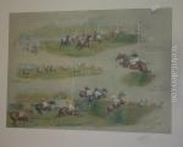 Grand National Winners Oil Painting by Alfred Bright