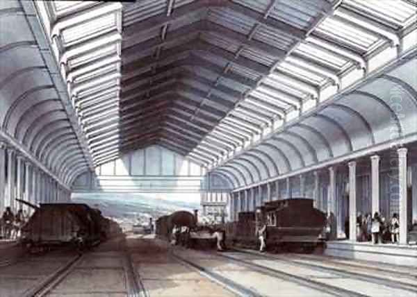 Bath Station, Somerset Oil Painting by John Cooke Bourne